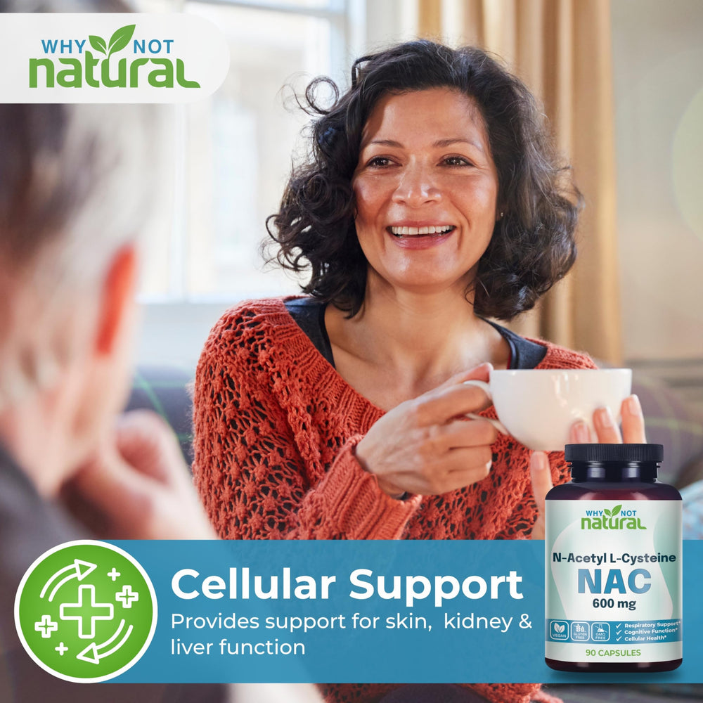 Why Not Natural NAC 600 mg label with clear dosage information