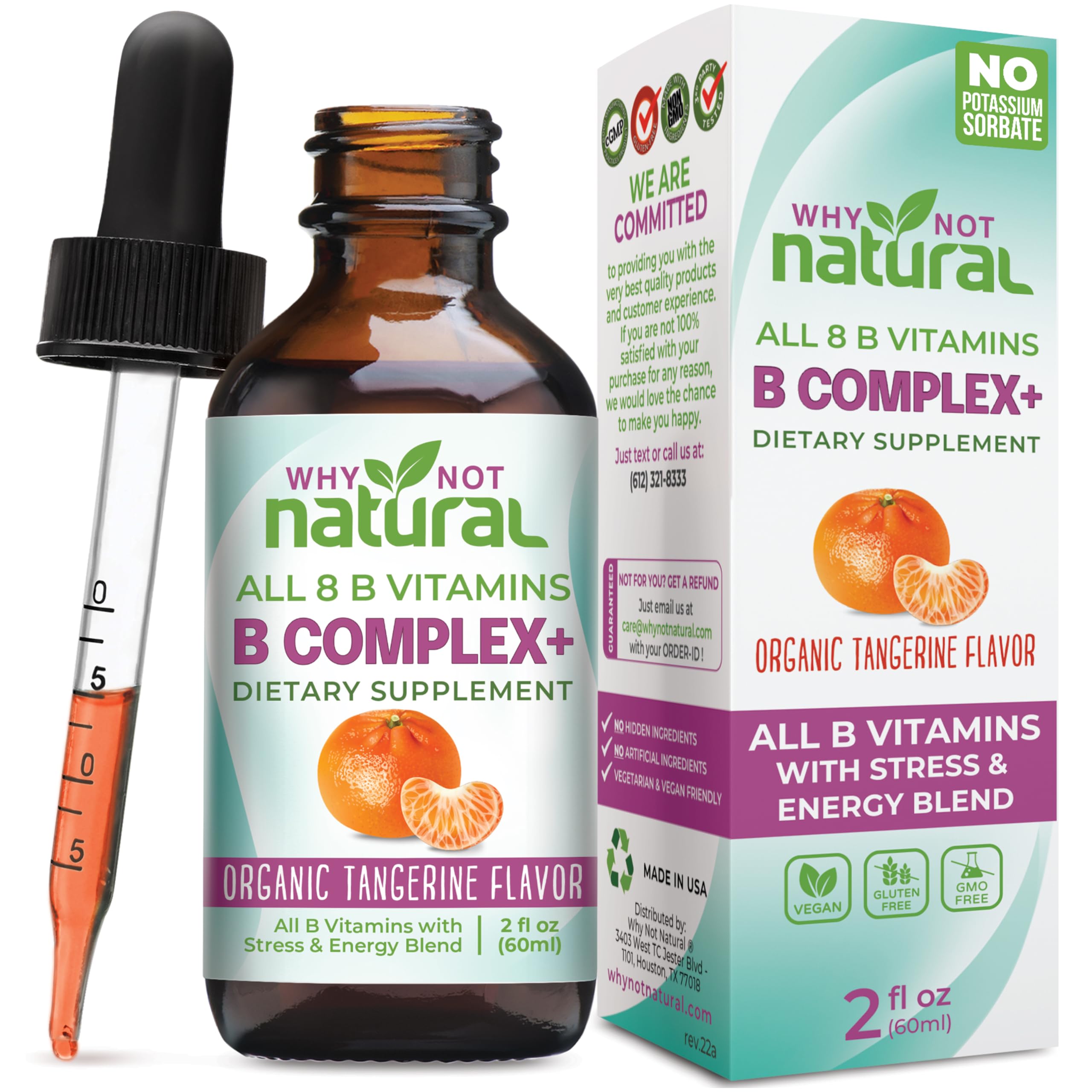 Why Not Natural Vitamin B Complex Liquid Drops bottle ready for daily use