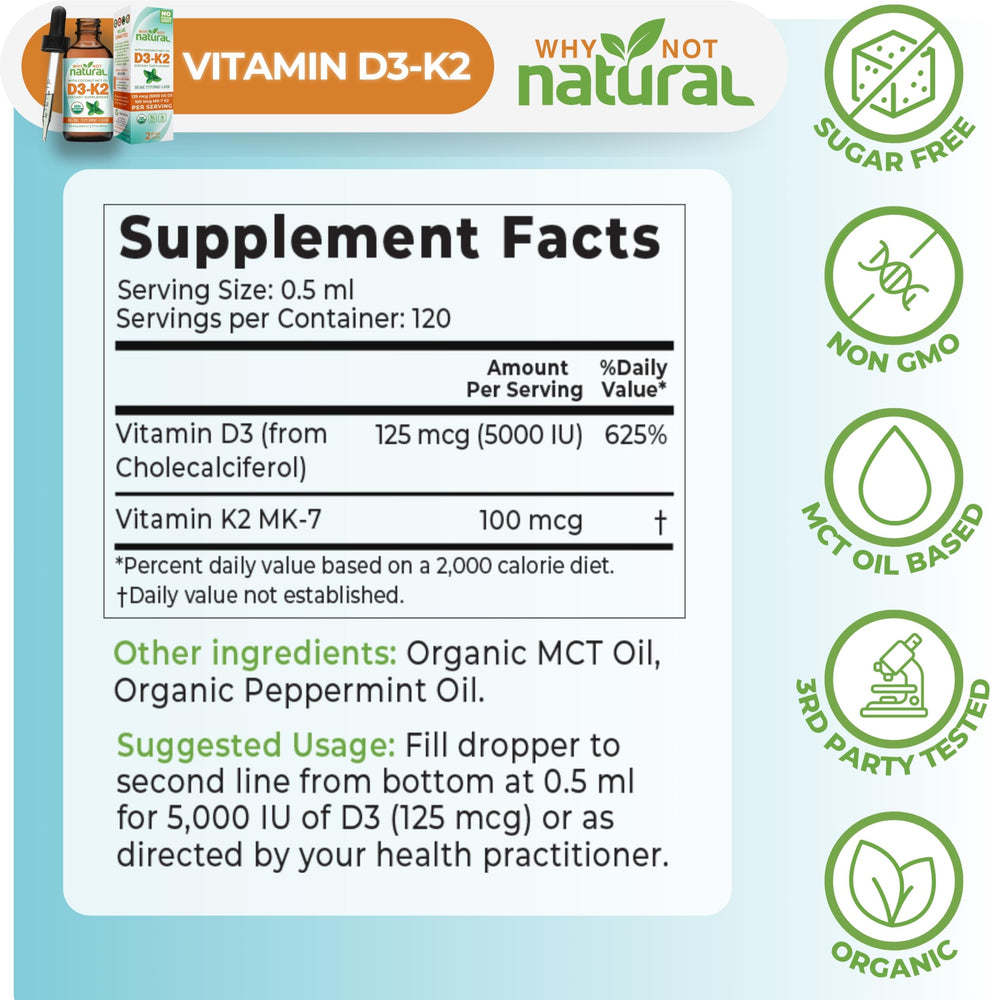 Why Not Natural ingredient list graphic featuring vegetarian, gluten-free, non-GMO features.