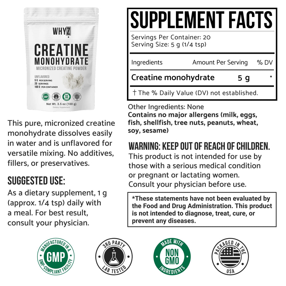 WHYZ Creatine being poured into water for quick mixing and consistency
