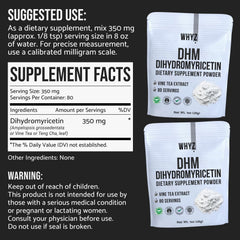 WHYZ DHM powder scoop serve illustrates easy measurement for daily nutrition.