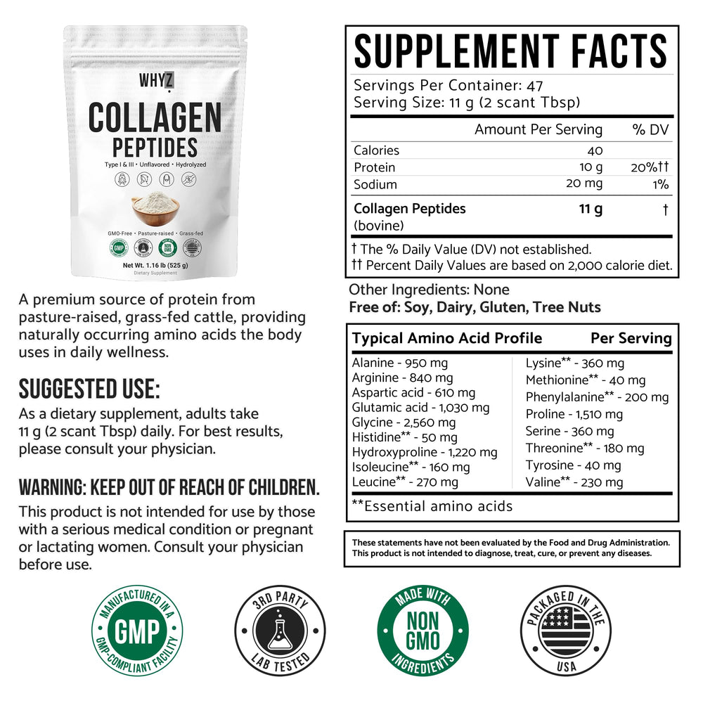 WHYZ hydrolyzed collagen Type I & III dissolves smoothly in beverages