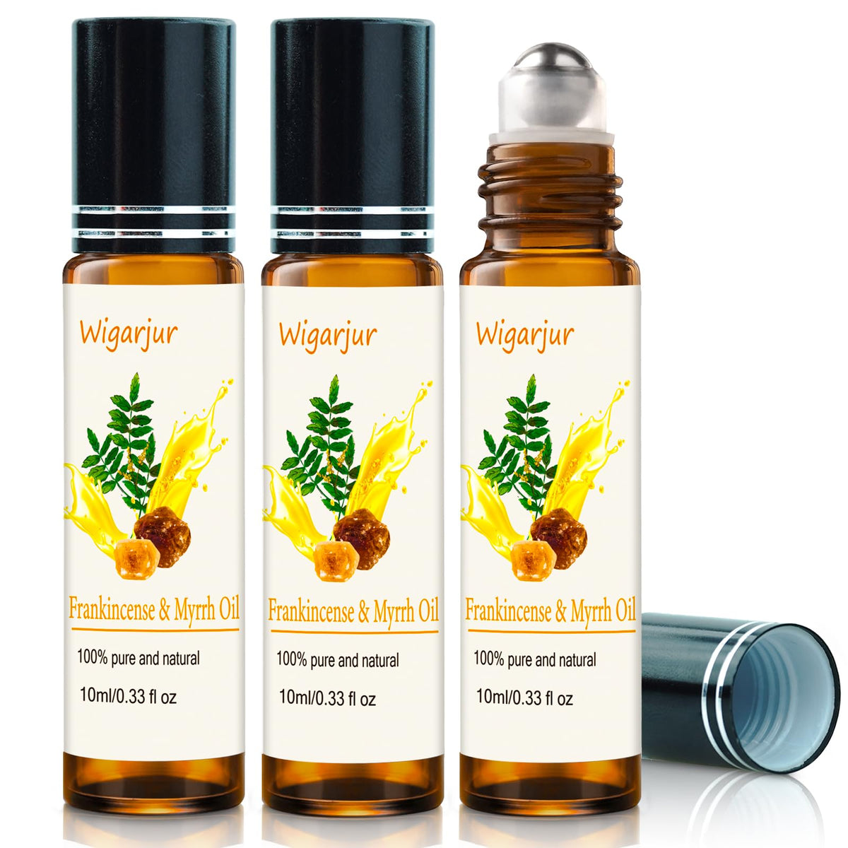 Wigarjur frankincense roll-on bottle ready for soothing skin care