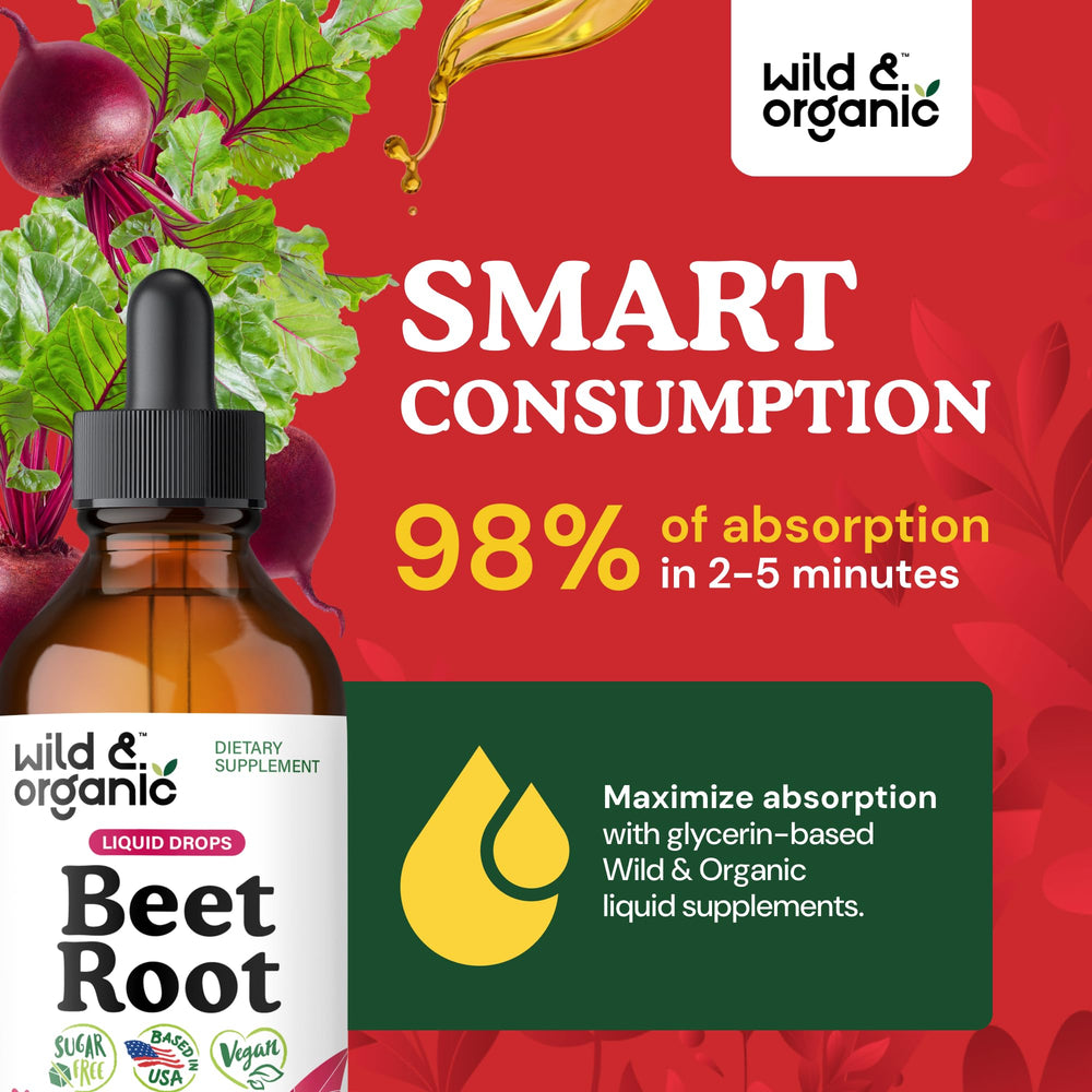 Ingredient icons illustrate natural, GMO-free, alcohol-free composition supporting clean supplements