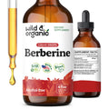 Wild & Organic Berberine Drops 500mg – Alcohol-Free Berberine Tincture for Overall Support | Vegan, Sugar-Free, 4 fl oz