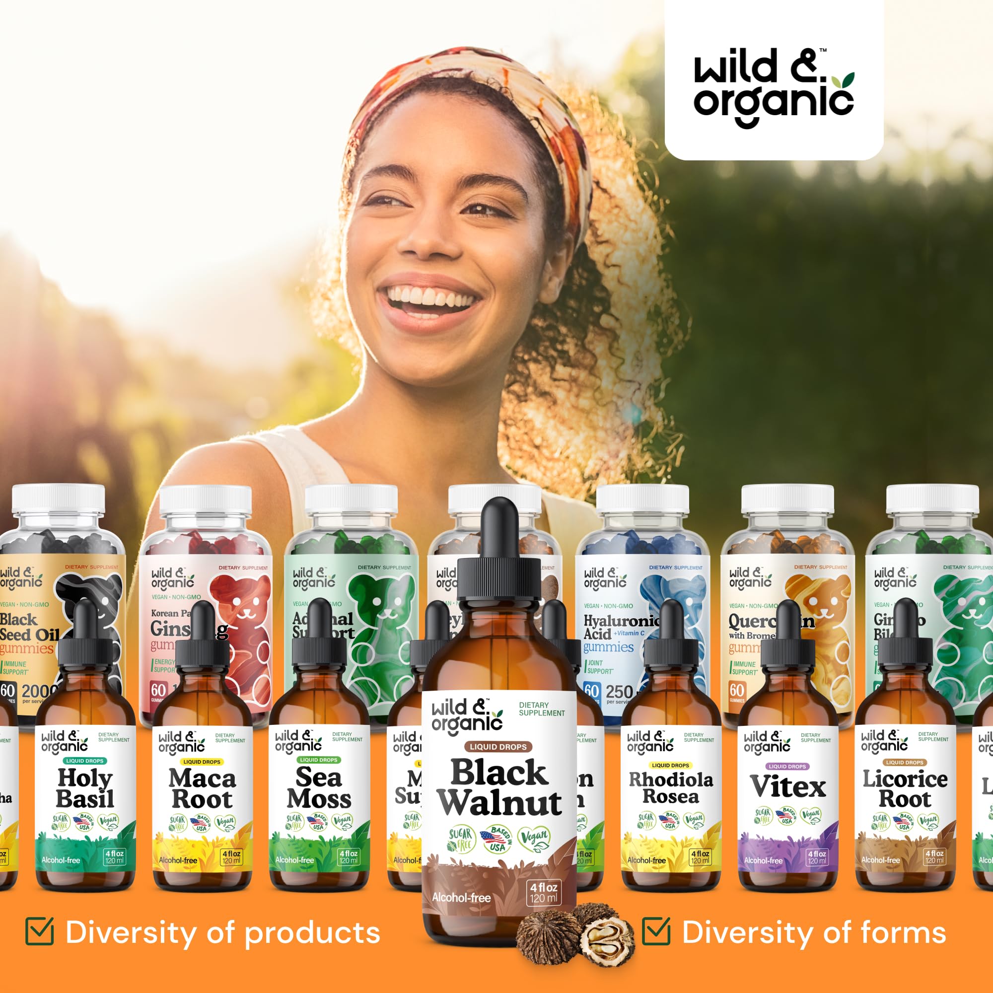 Wild & Organic drops being measured for twice-daily routine