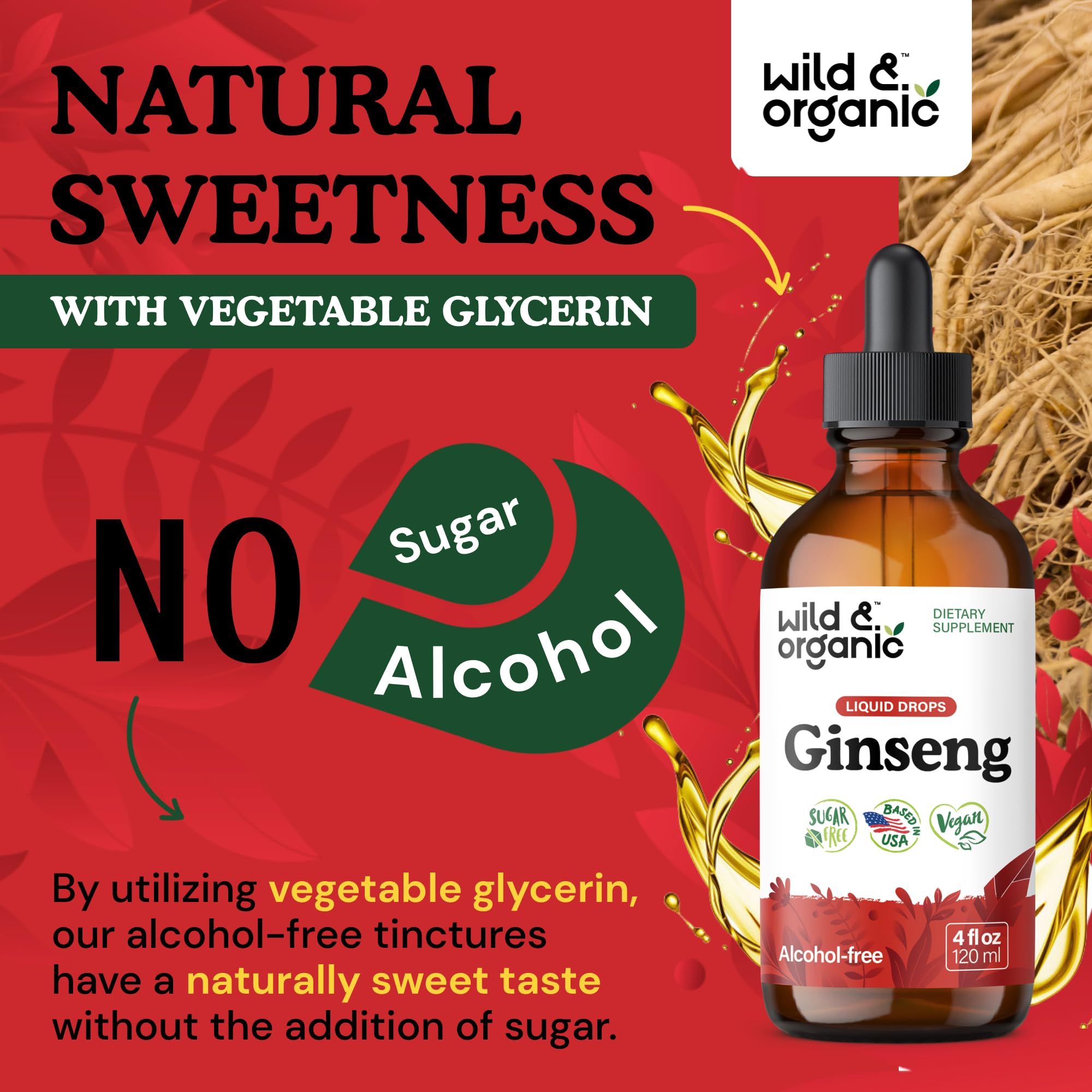 Vegan, GMO-free ingredients for Wild & Organic ginseng extract
