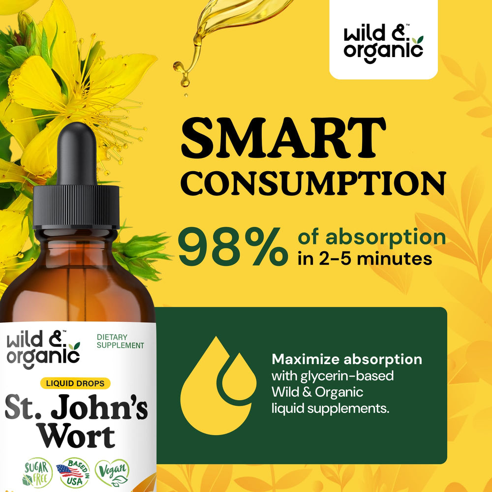 Wild & Organic tincture in amber liquid shows glycerin base