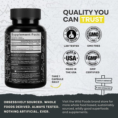 Wild Foods D3+K2 label closeup shows purity and origin.