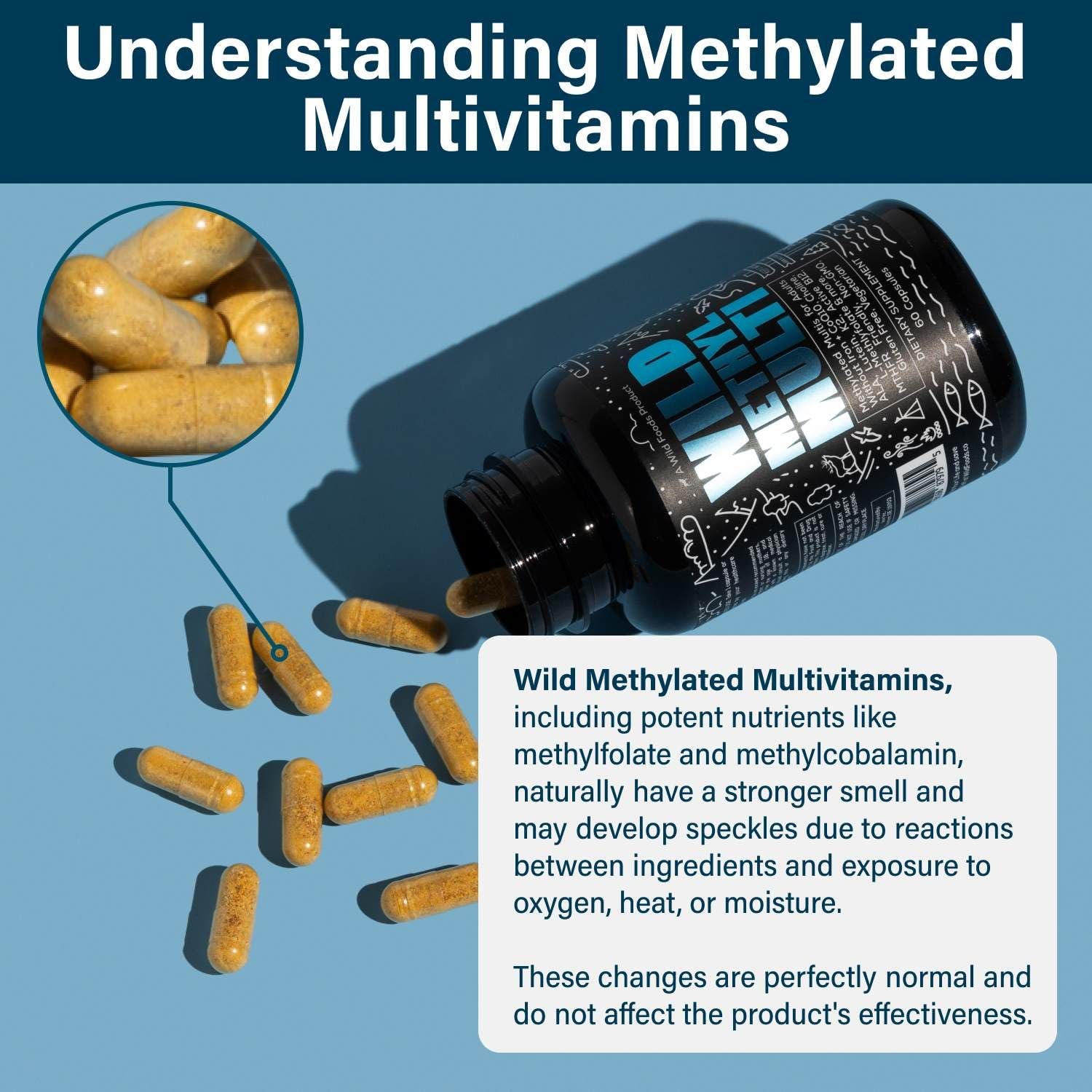 Daily-use routine with Wild Foods multivitamin on counter.