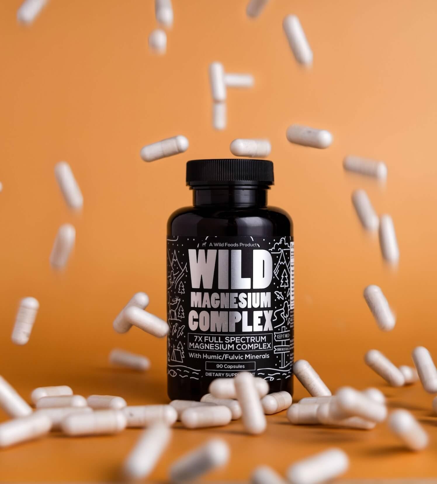 Wild Foods label close-up emphasizes ingredients and magnesium forms for informed choice.