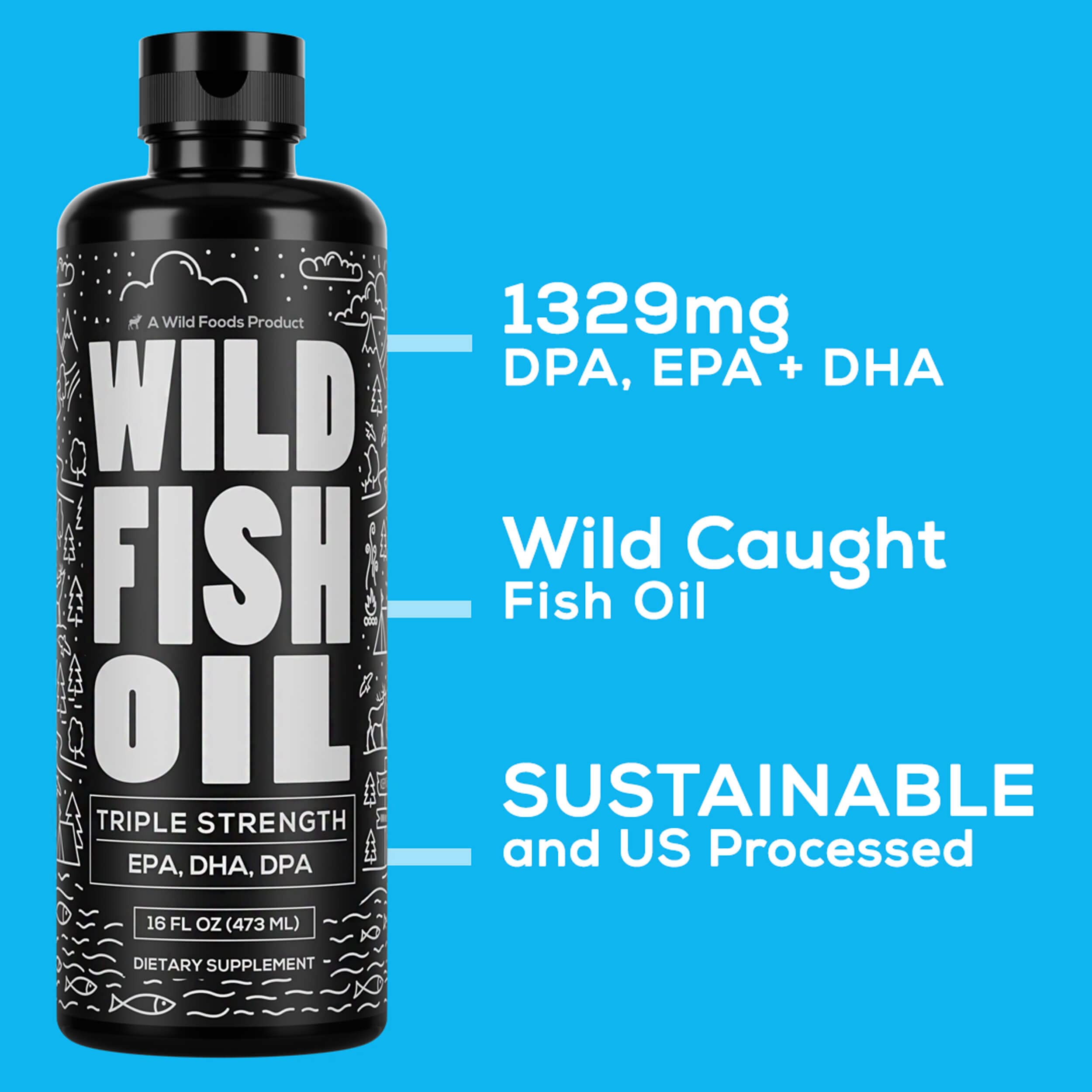 Wild Foods lemon omega-3 in glass with fresh lemon.