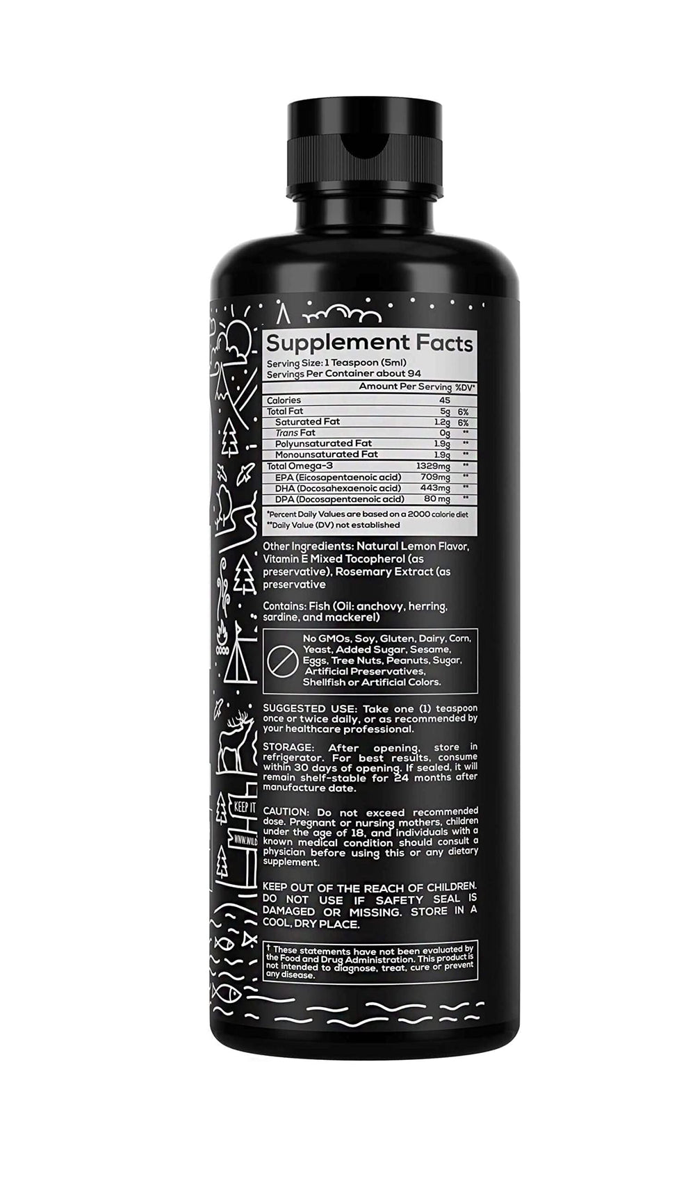 Wild Foods omega-3 lemon pour shows smooth texture for daily use.