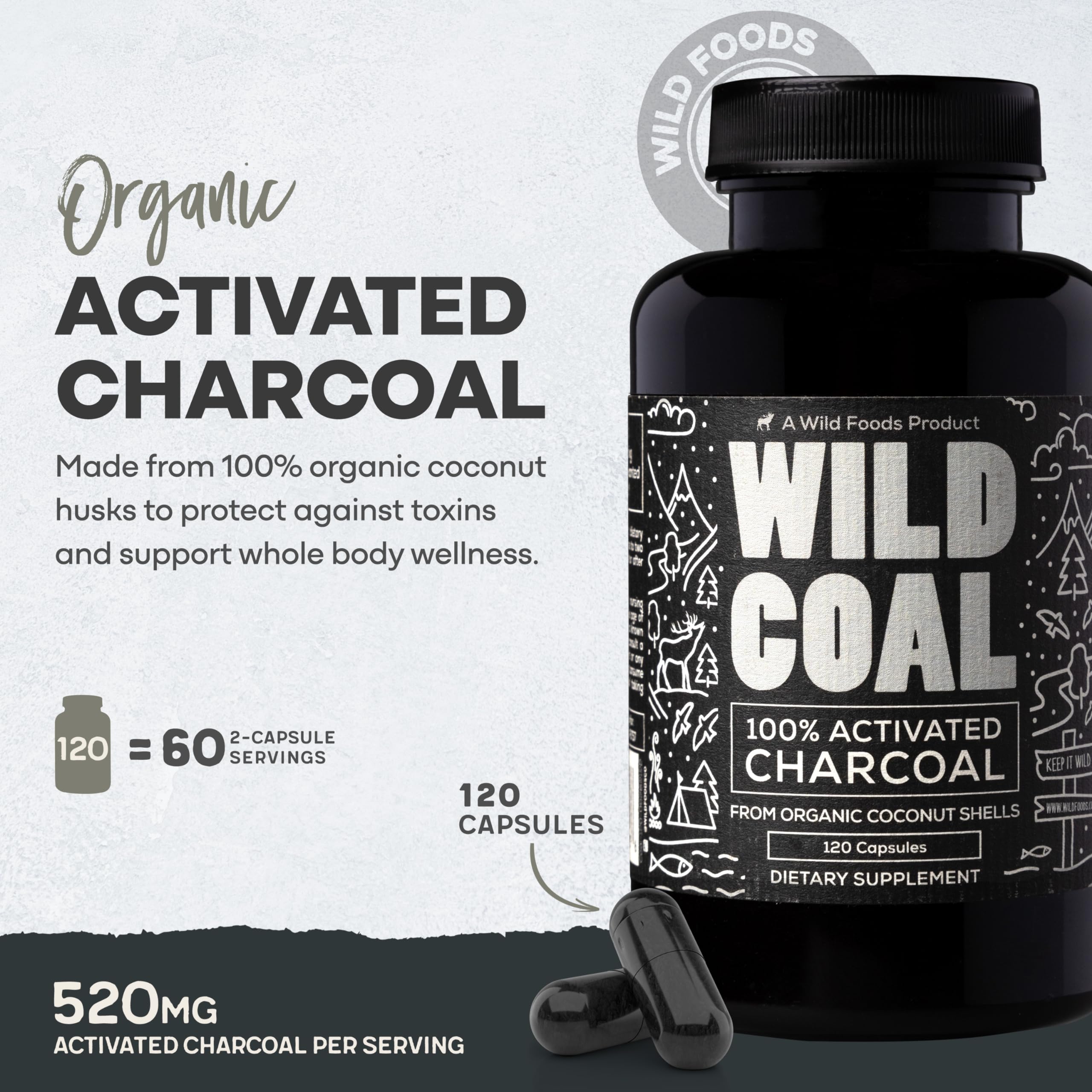 Made in USA Wild Foods charcoal capsules deliver reliable daily use