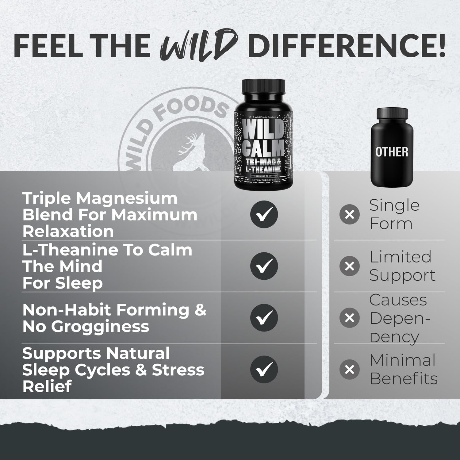 Wild Foods Tri-Mag & L-Theanine pouring into a glass for nightly routine.