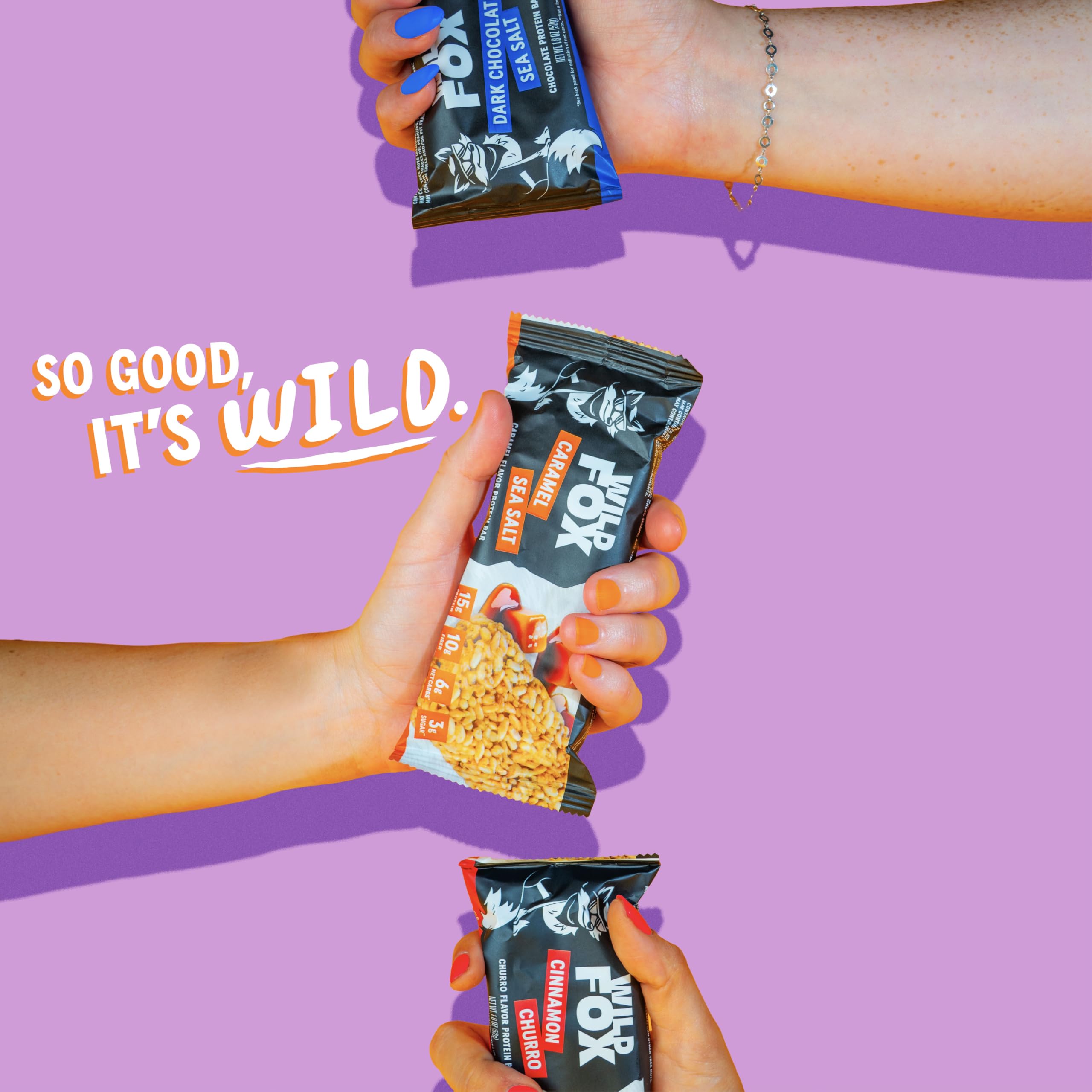 Wild Fox clean-label packaging highlights no seed oils and keto-friendly snacking.