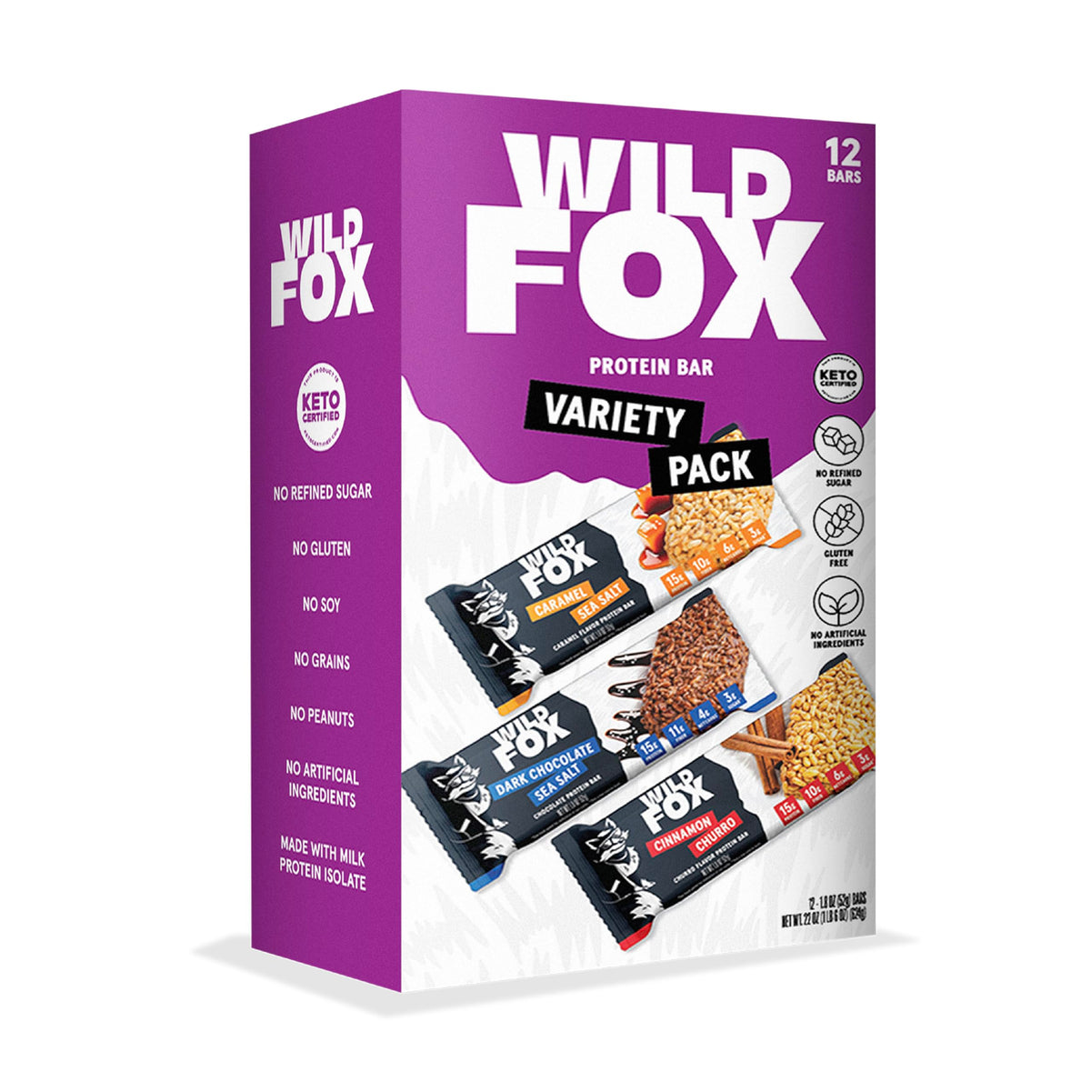 Wild Fox protein bars hero pack for on-the-go snacking with clean ingredients.