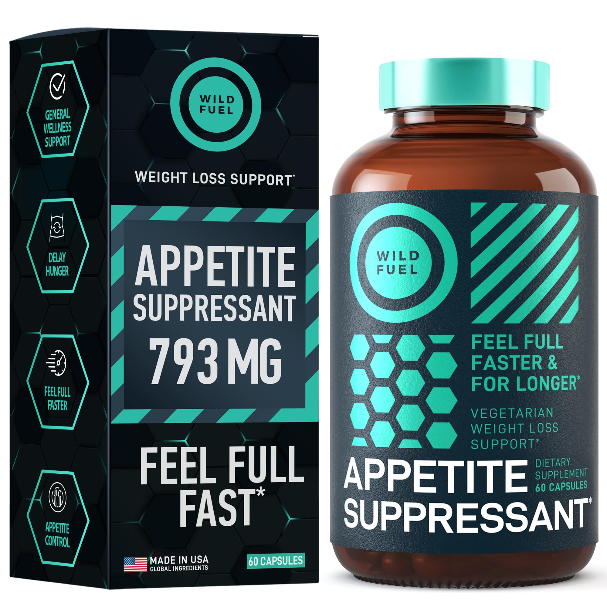 Wild Fuel appetite suppressant bottle showing daily use for cravings control