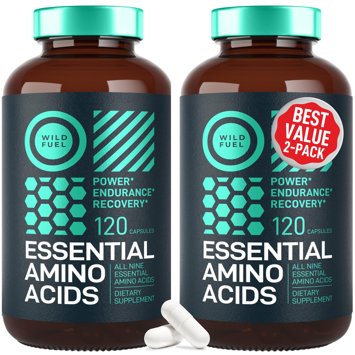 WILD FUEL Essential Amino Acids bottle for daily energy and recovery.