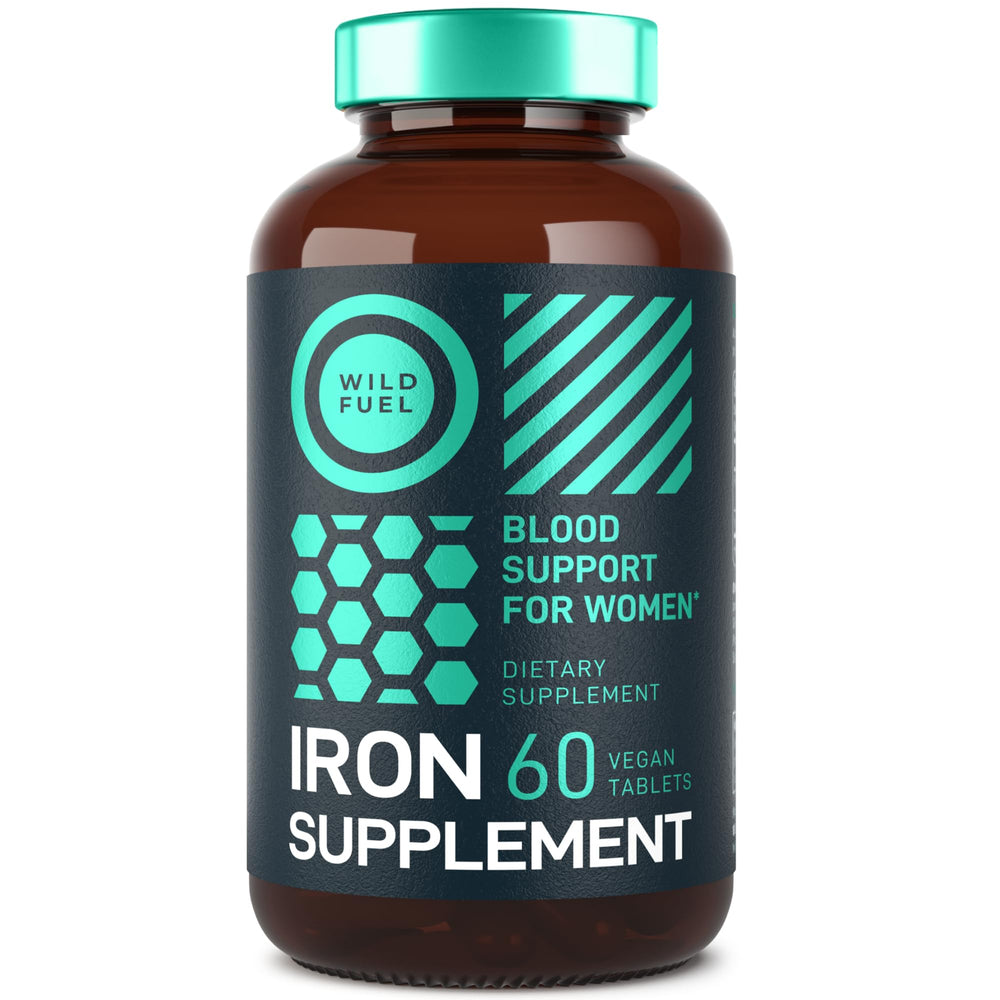 Graphic highlighting folic acid benefits with WILD FUEL iron supplement.