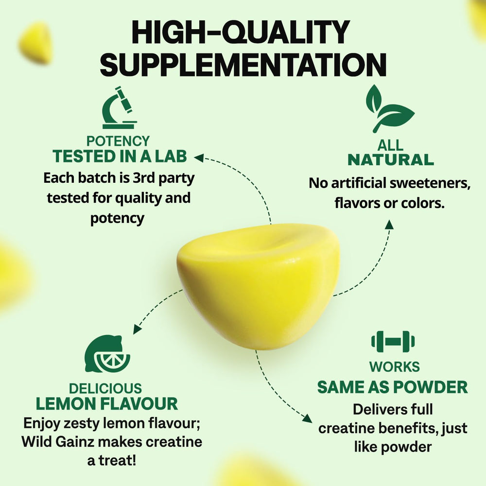 Wild Gainz Creatine Monohydrate Gummies USA facility label indicating quality control