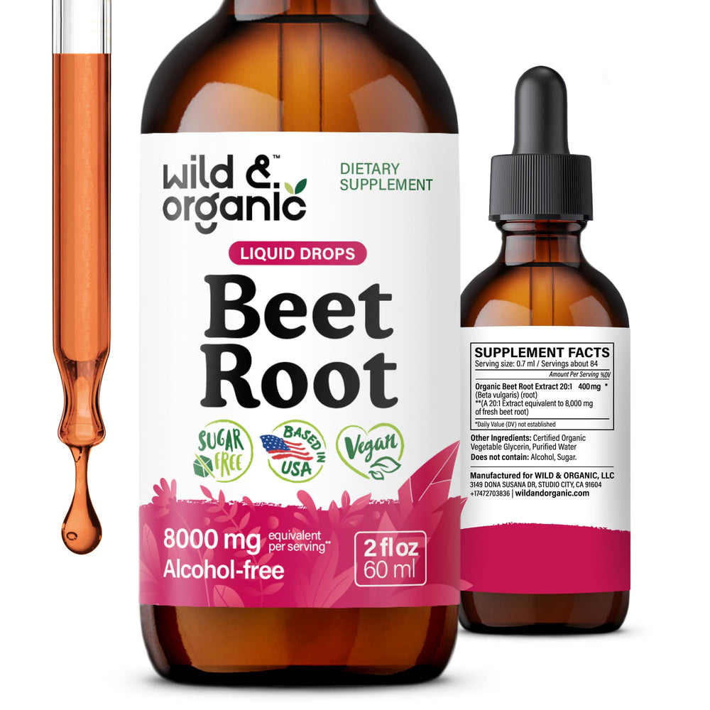 Wild & Organic Beet Root Tincture bottle front for daily wellness support
