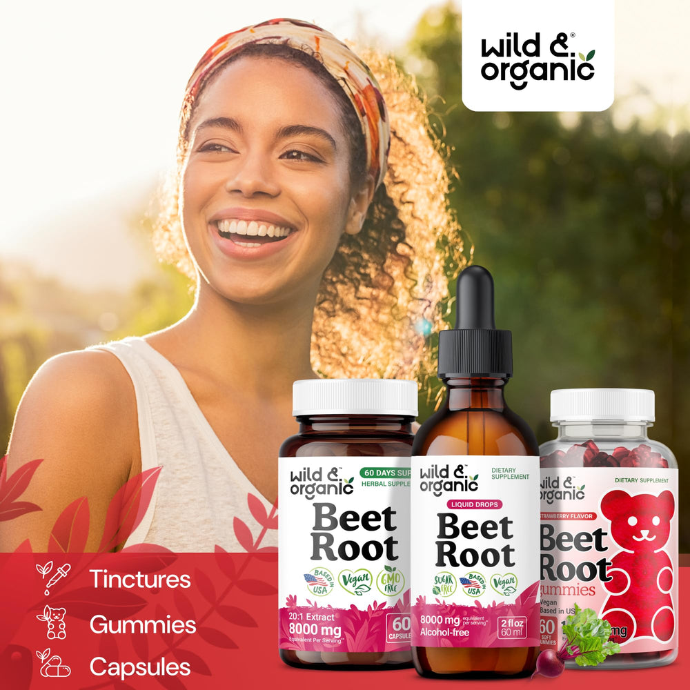 Wild & Organic Beet Root Tincture bottle shown in daily routine scene