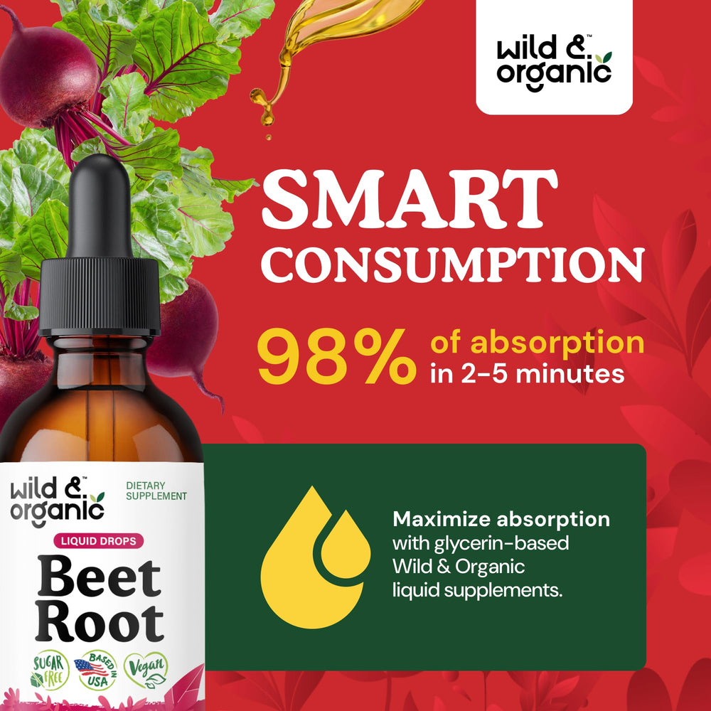 Wild & Organic Beet Root Tincture ingredient list emphasizing vegan components