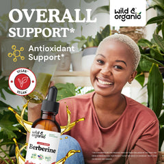 Wild & Organic berberine drops dropper shows easy dosing for everyday use