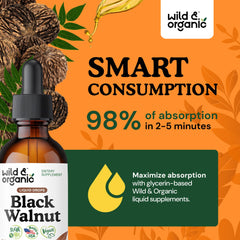 Wild and Organic Black Walnut Hull powder close-up highlights natural ingredients