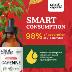 Wild & Organic tincture label featuring clear dosage and benefits.