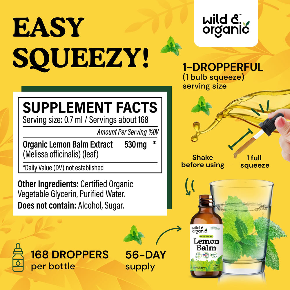 Back label of Wild & Organic tincture shows vegan GMO-free formula