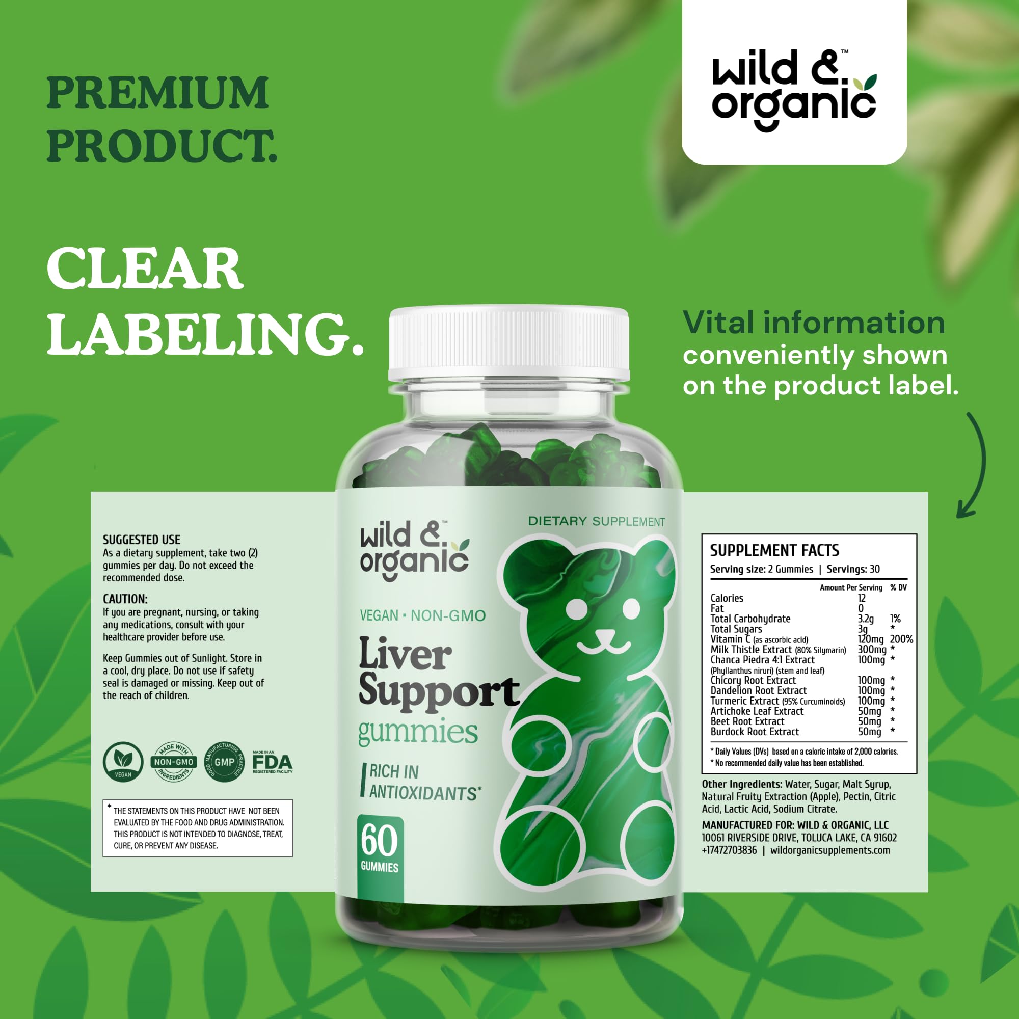 Wild & Organic Liver Support Gummies daily-use scene suggests easy wellness habit.