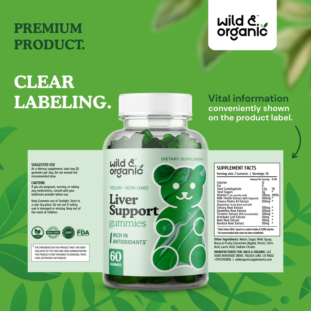 Wild & Organic Liver Support Gummies daily-use scene suggests easy wellness habit.