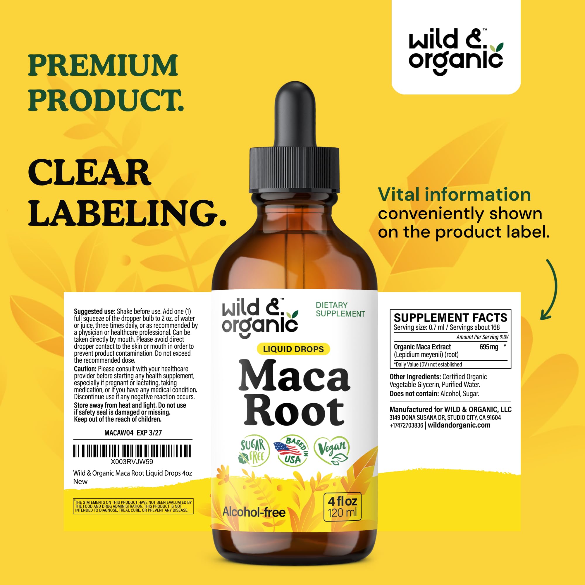 Wild & Organic Maca bottle set up for a simple daily dose.