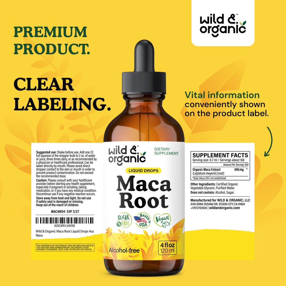 Wild & Organic Maca bottle set up for a simple daily dose.