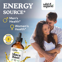 Wild & Organic Maca dropper pouring for easy daily dosing.