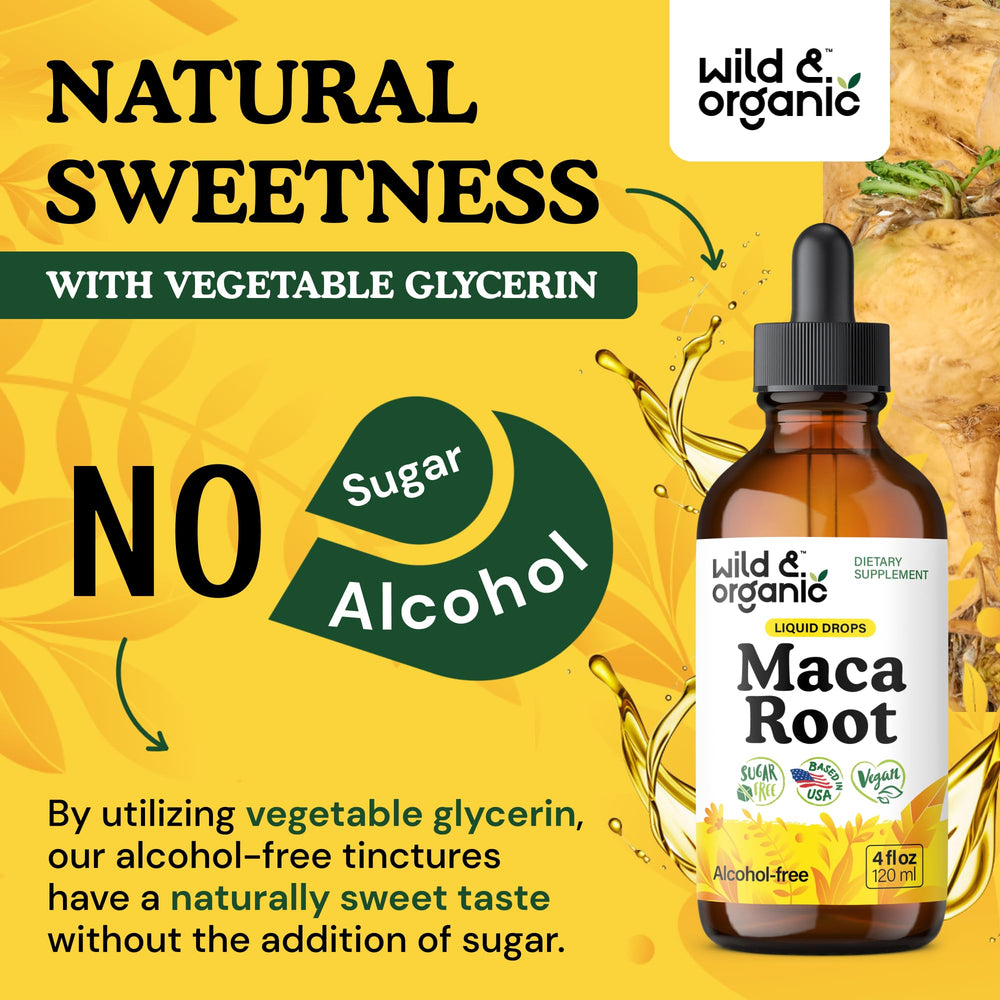 Wild & Organic Maca product on a shelf display for daily use.