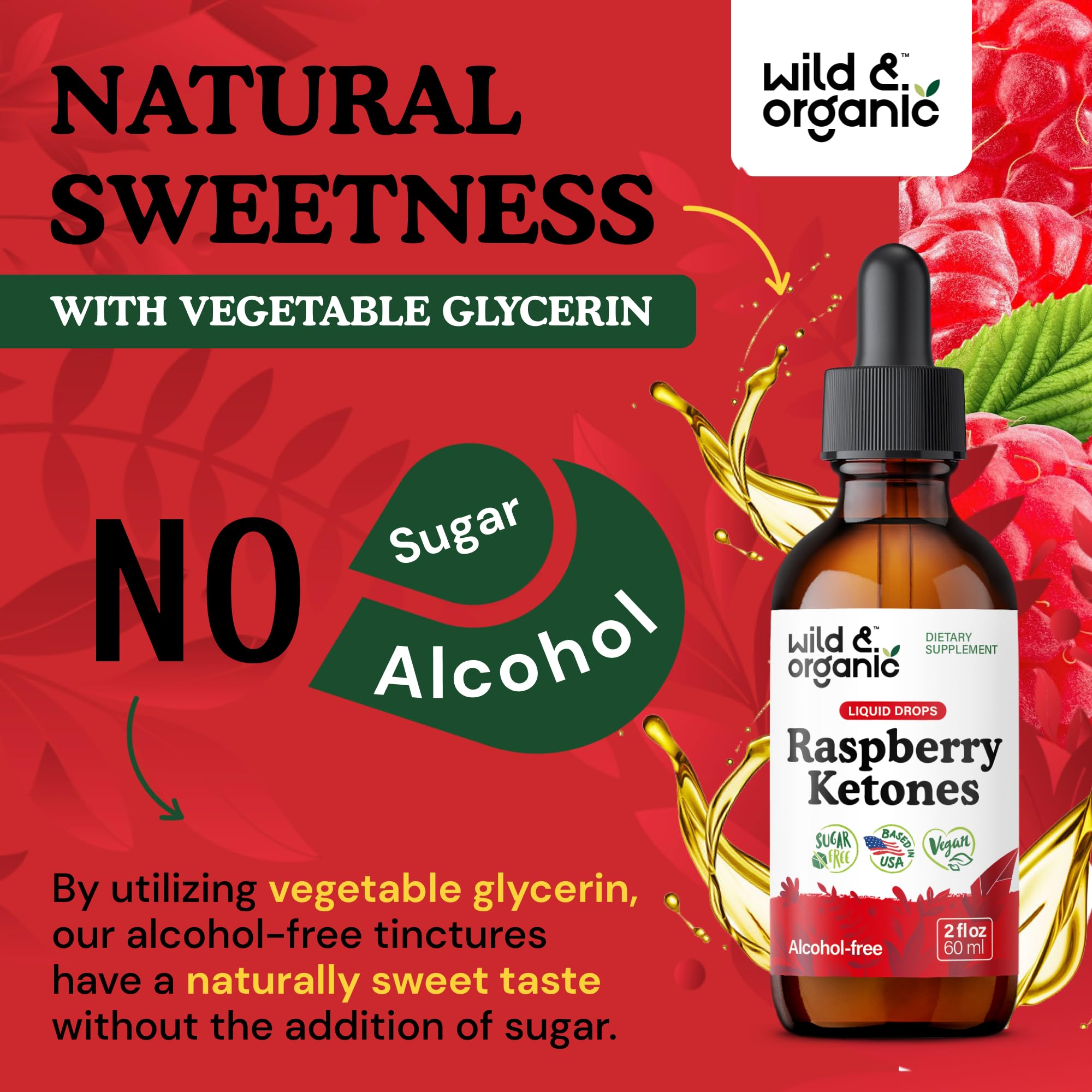 84-day supply packaging for Wild & Organic Raspberry Ketones on a countertop