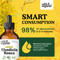 Wild & Organic Rhodiola Rosea tincture being poured into a glass