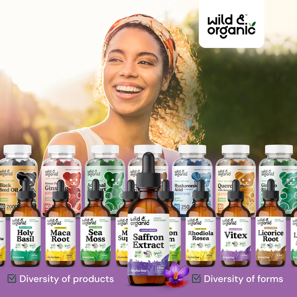 Wild and Organic saffron drops dispensing set demonstrating simple home use.