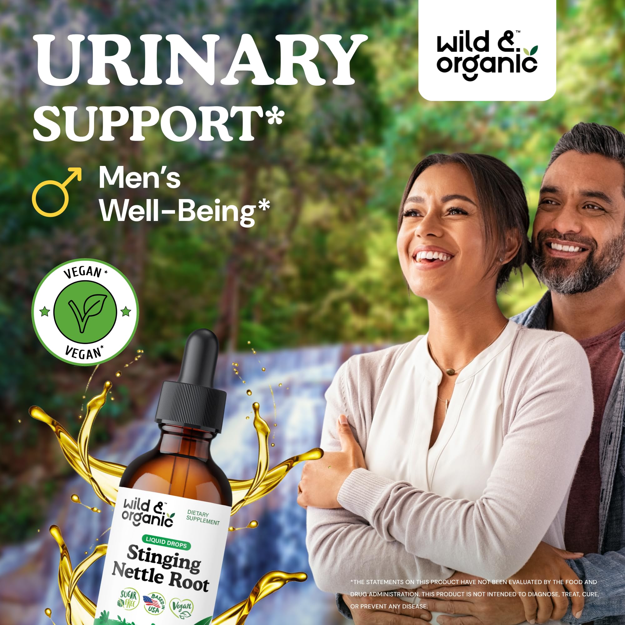 Wild and Organic Stinging Nettle Root Drops dropper enables easy, precise dosing for routine use