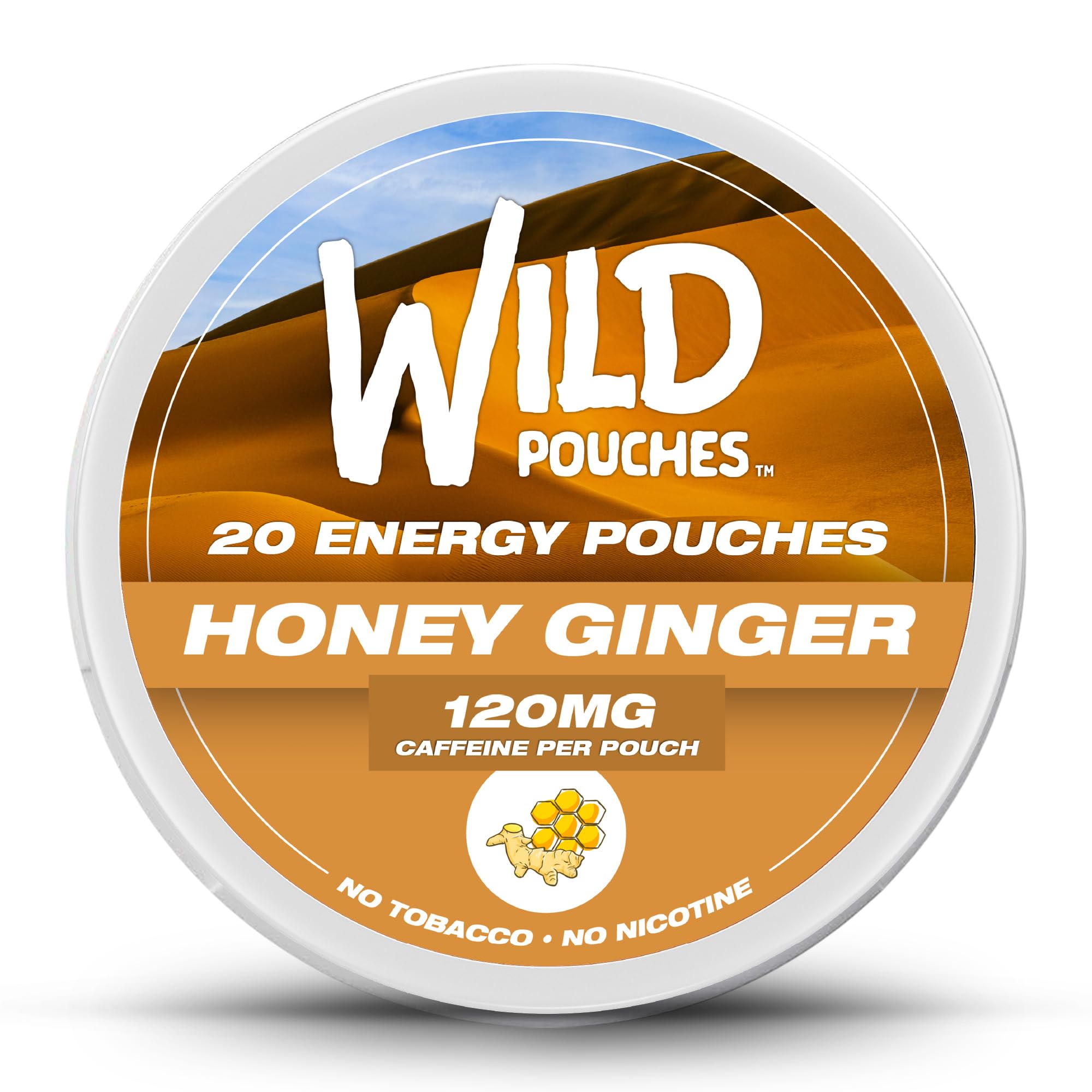 Wild Pouches Honey Ginger caffeine pouches pack for on-the-go energy