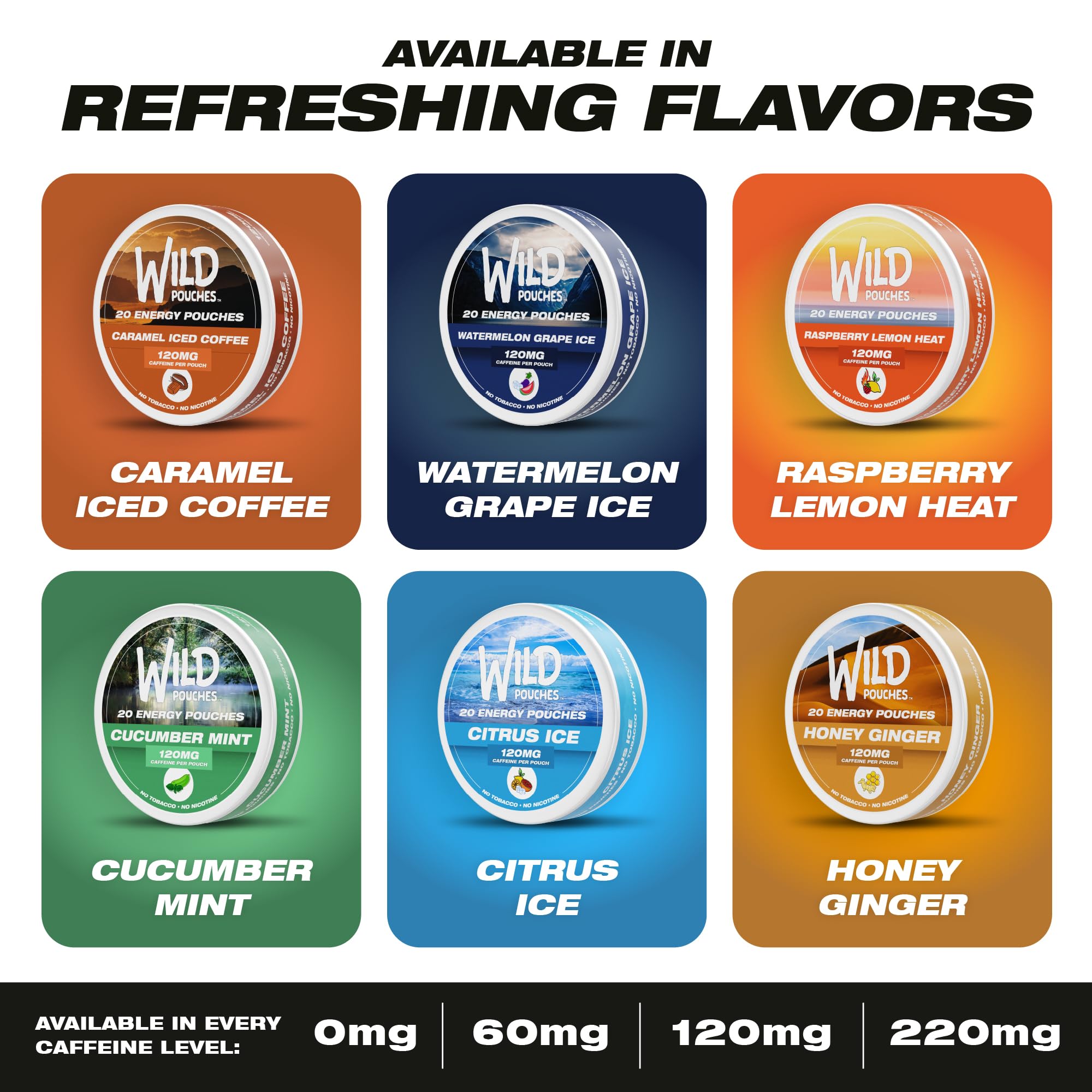 USA-made packaging of Wild Pouches energy pouches on shelf