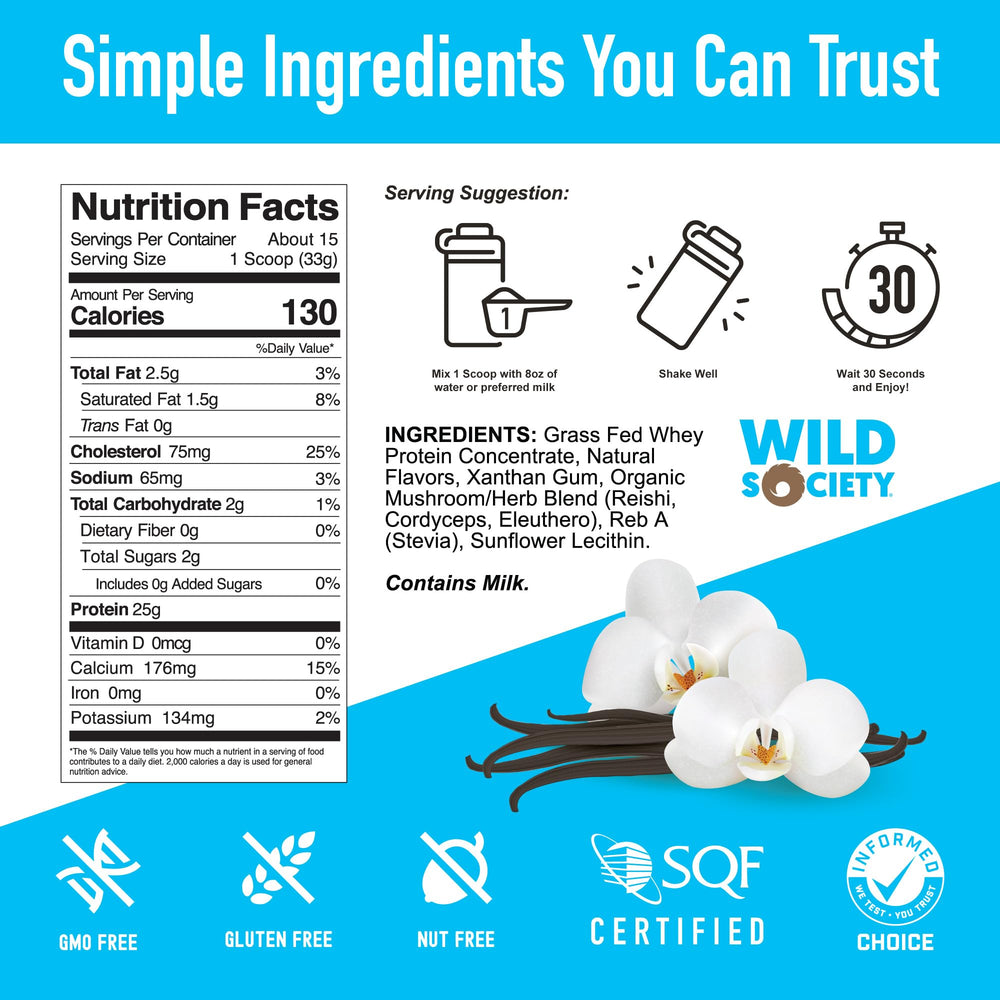 WILD SOCIETY reishi, cordyceps, and eleuthero support wellness blend