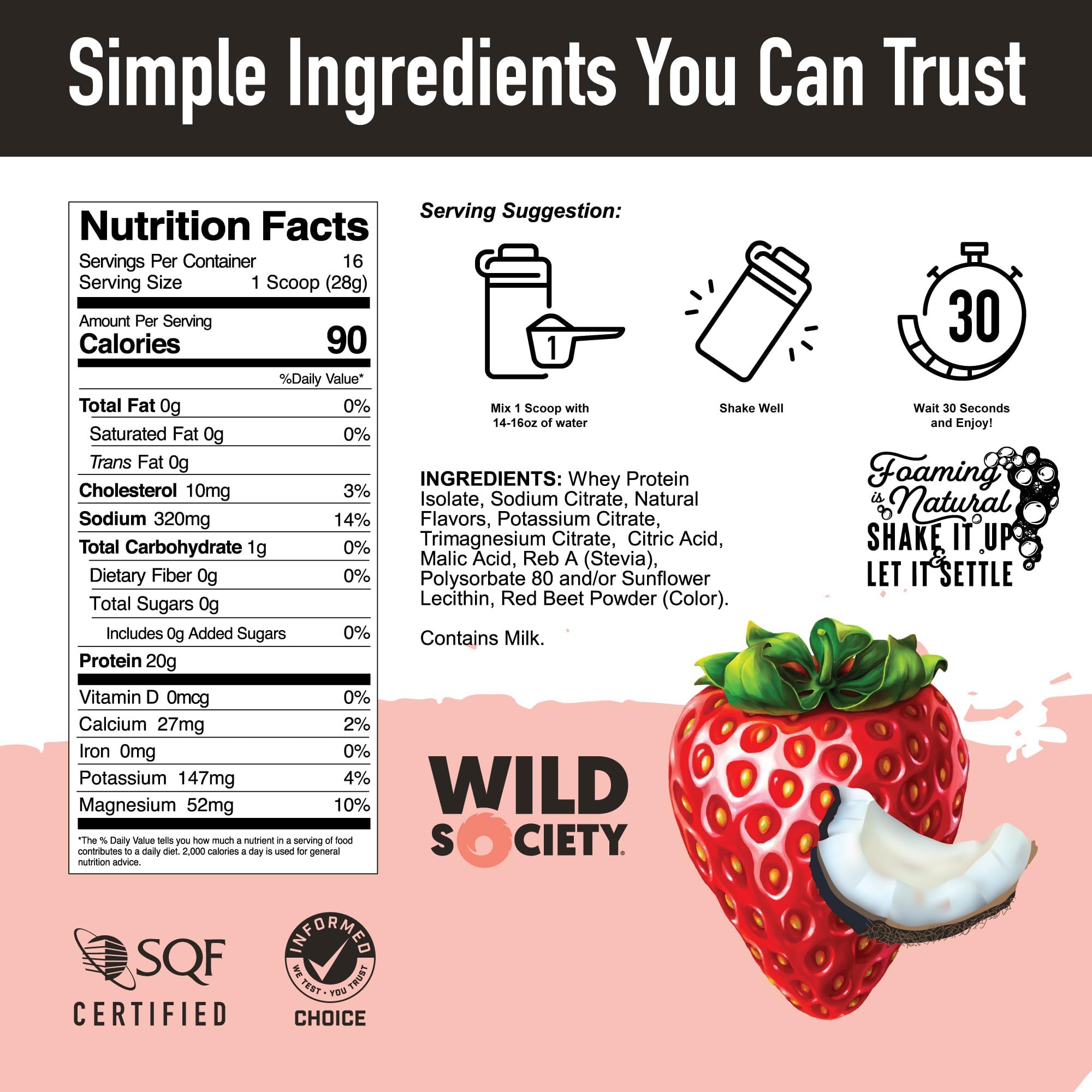 Wild Society Clear Whey Citrus Punch ready-to-drink bottle, refreshing hydration after exercise.