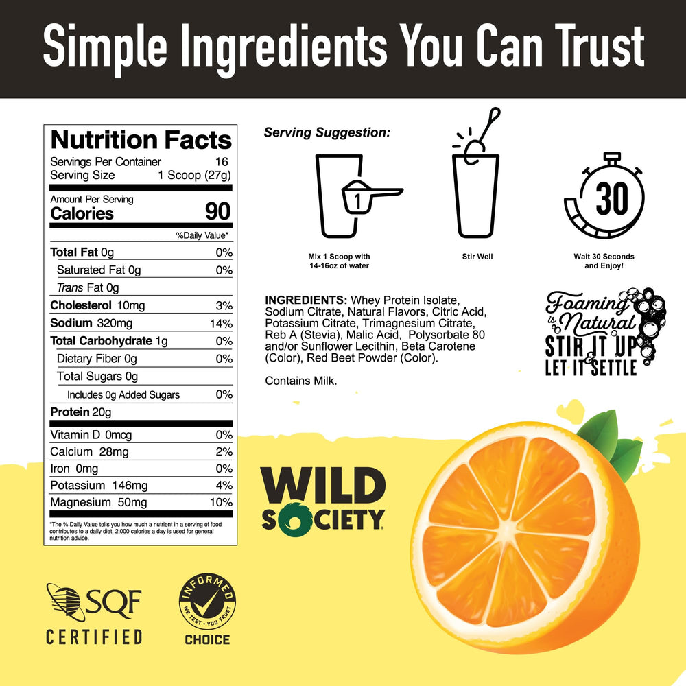 WILD SOCIETY Clear Whey juice-like consistency displayed in a glass