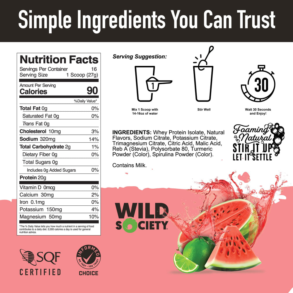 Electrolyte-enhanced protein supports hydration during workouts with Wild Society.