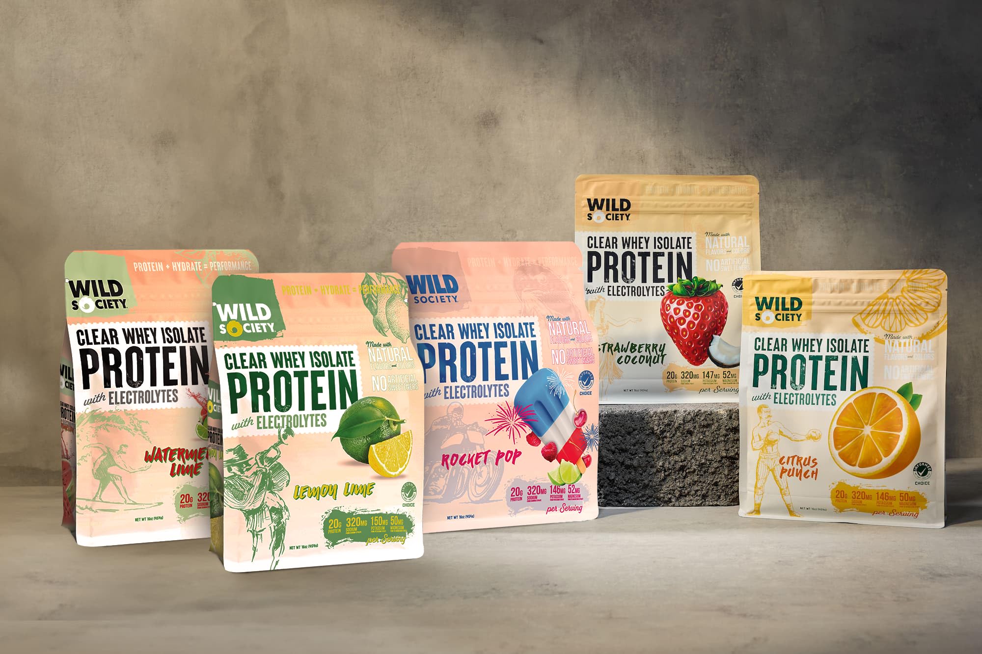 Wild Society Strawberry Coconut flavor delivers a clean protein experience.