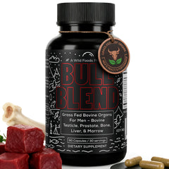 Wild Foods bottle with beef organ supplement for daily wellness